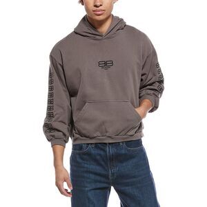 Balenciaga Mens  Paris Icon Hoodie, Grey